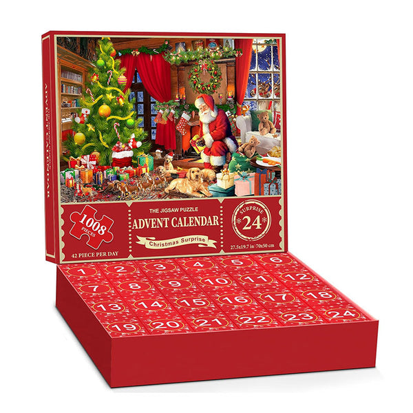 Puzzel Adventskalender 2025 – 1008 Stukjes | 24 Dagen Plezier