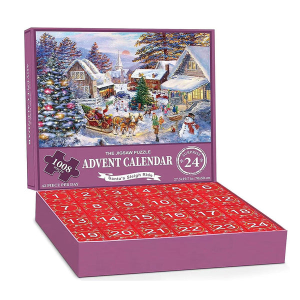 Puzzel Adventskalender 2025 – 1008 Stukjes | 24 Dagen Plezier