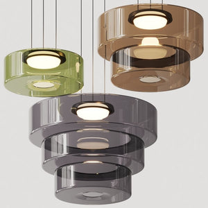 Gelaagde Glas Hanglamp – Modern Halo Ontwerp voor Stijlvolle Interieurs