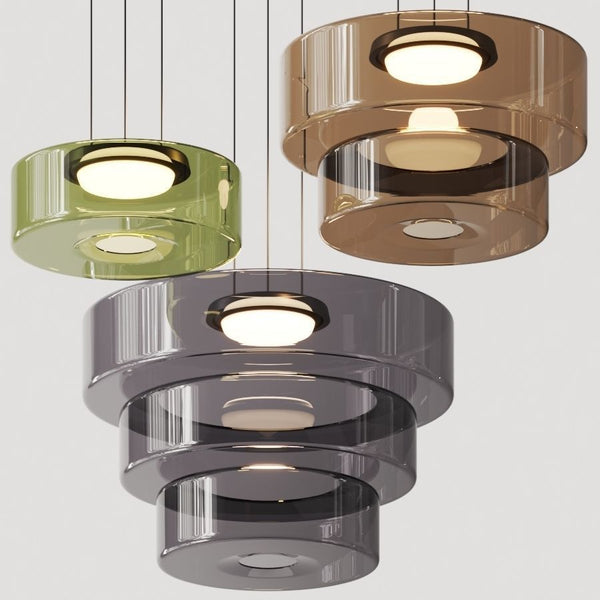 Gelaagde Glas Hanglamp – Modern Halo Ontwerp voor Stijlvolle Interieurs