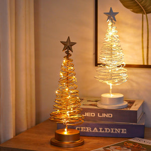 LED Spiral Kerstboom Tafellamp met Sterrenpunt – Warme Witte Verlichting