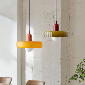 Bauhaus Hanglamp van Gekleurd Glas | Moderne Artistieke Pendellamp voor Thuis