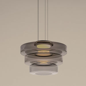 Gelaagde Glas Hanglamp – Modern Halo Ontwerp voor Stijlvolle Interieurs