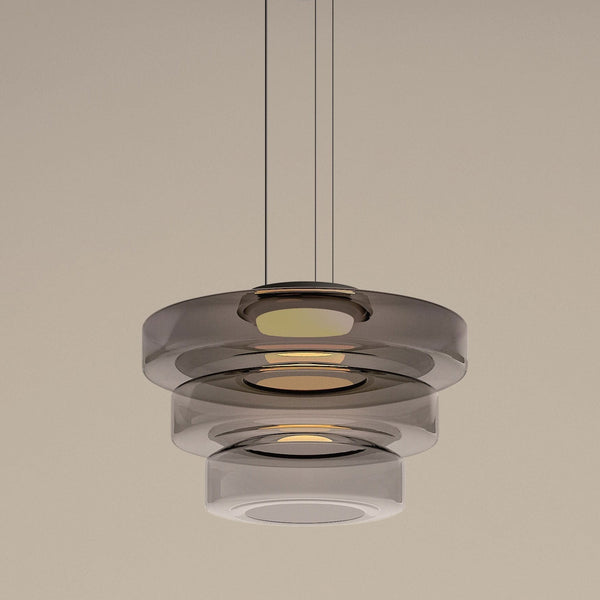 Gelaagde Glas Hanglamp – Modern Halo Ontwerp voor Stijlvolle Interieurs