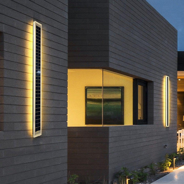 Minimalistische Rechthoekige Solar LED Wandleuchte voor Buiten