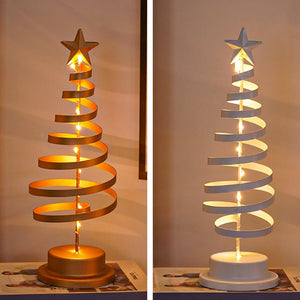 LED Spiral Kerstboom Tafellamp met Sterrenpunt – Warme Witte Verlichting