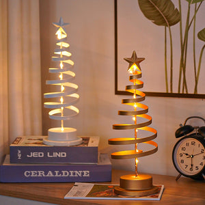 LED Spiral Kerstboom Tafellamp met Sterrenpunt – Warme Witte Verlichting