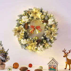 LED Kerstkrans Ø40/50/60 cm – Met Glöckchen, Decoratieve Kugeln & Timer – Geschikt voor Binnen en Buiten