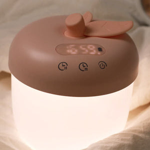 LED Wekker in Appelvorm – Stijlvolle Tafellamp in Roze of Groen