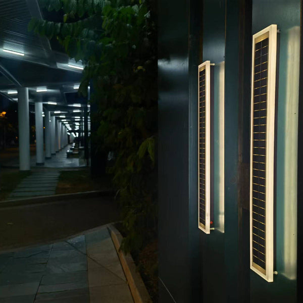 Minimalistische Rechthoekige Solar LED Wandleuchte voor Buiten