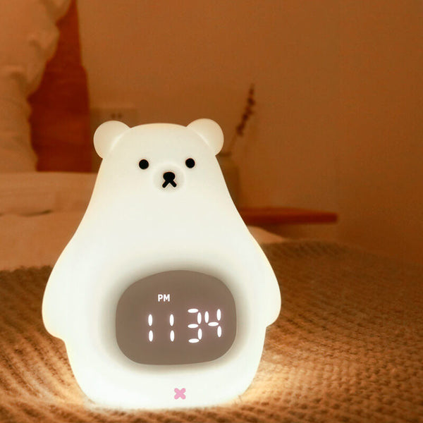 LED Eisbear Nachtlampje en Wekker – Schattige & Functionele Bureau- en Sfeerverlichting