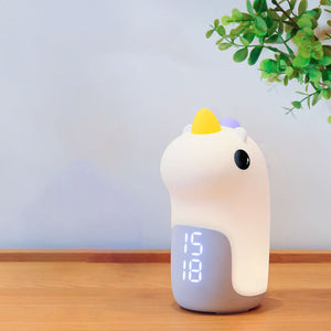 Schattige Eenhoorn LED Wekker & Nachtlampje – Compact, USB-Aangedreven Decoratieve Lamp