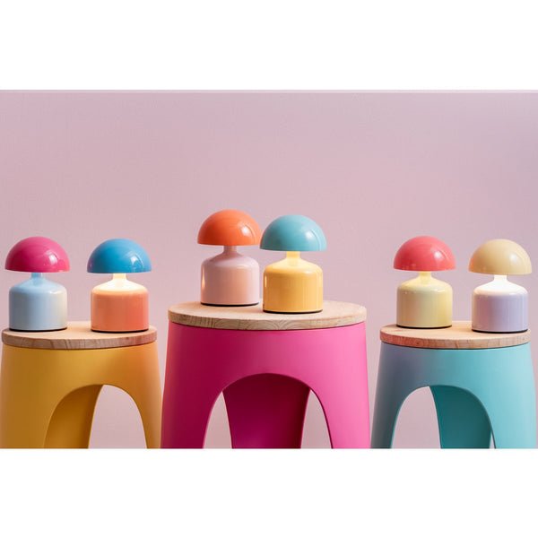 Set van 2 Retro Funky Krukjes | Kleurrijke Zitplaatsen met Houten Top