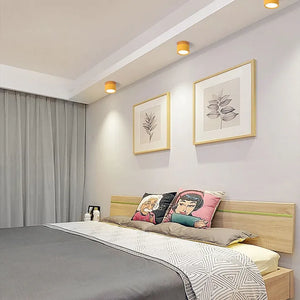 Moderne zwarte plafondlamp met houtaccent – LED design verlichting