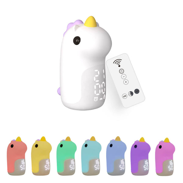 Schattige Eenhoorn LED Wekker & Nachtlampje – Compact, USB-Aangedreven Decoratieve Lamp