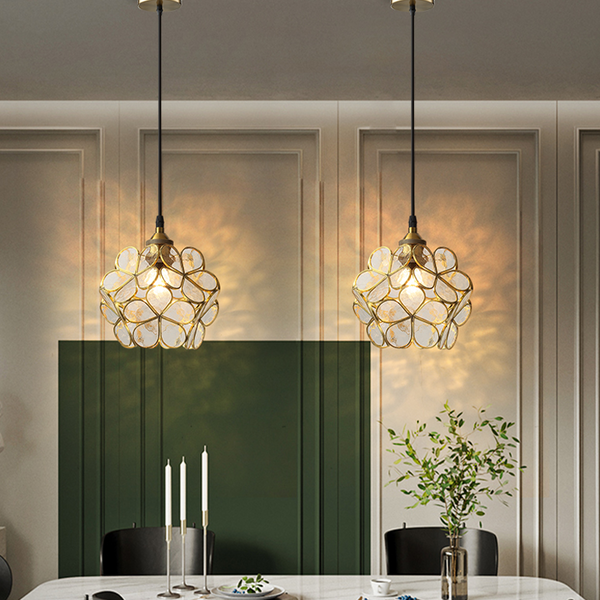 Elegante Bloemvormige Hanglamp – Petal-Style Glazen Kroonluchter