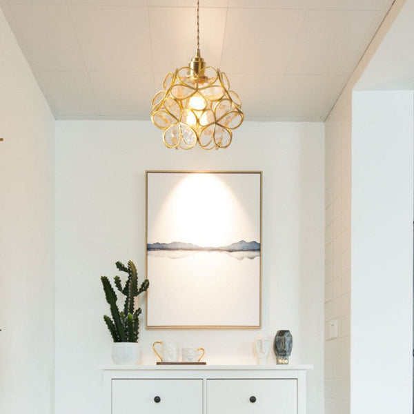 Elegante Bloemvormige Hanglamp – Petal-Style Glazen Kroonluchter