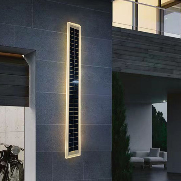 Minimalistische Rechthoekige Solar LED Wandleuchte voor Buiten