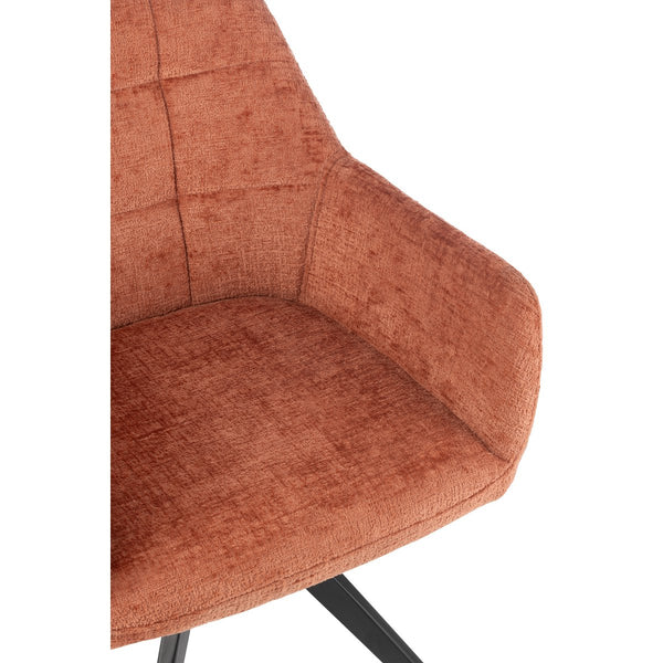 J-Line Stoel Louna Oranje – Ijzer & Acryl – Moderne Eetkamerstoel met Comfort