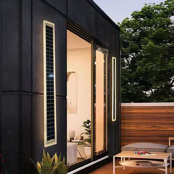 Minimalistische Rechthoekige Solar LED Wandleuchte voor Buiten