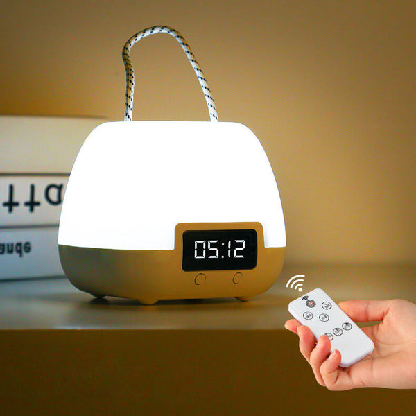 Moderne Draagbare LED Wekker met Nachtlampje – Compacte Verlichting voor Huis & Slaapkamer