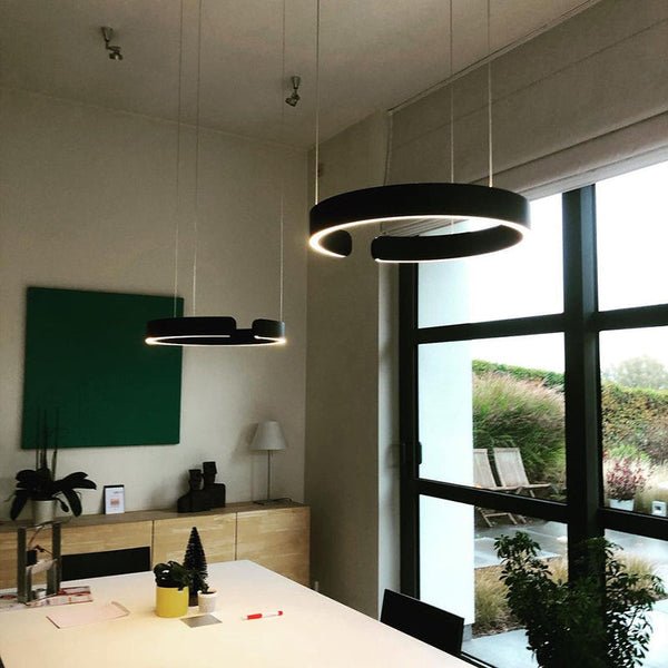 Moderne LED Plafondlamp Zwart – Ronde Metalen Lamp 40/60/80 cm