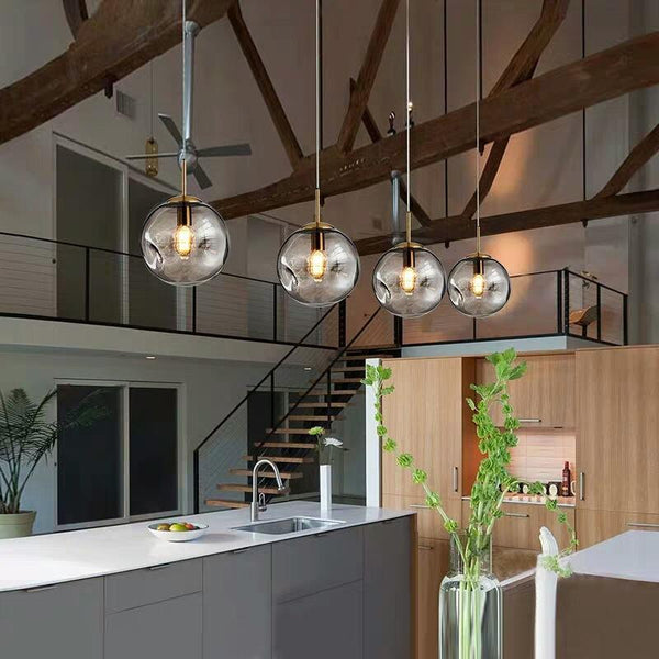 Elegante Glazen Bol Hanglamp – Moderne Verlichting voor Woonkamer, Slaapkamer & Eetkamer