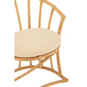 J-Line rotan stoel met kussen – natuurlijk bruin – 60x61x70 cm