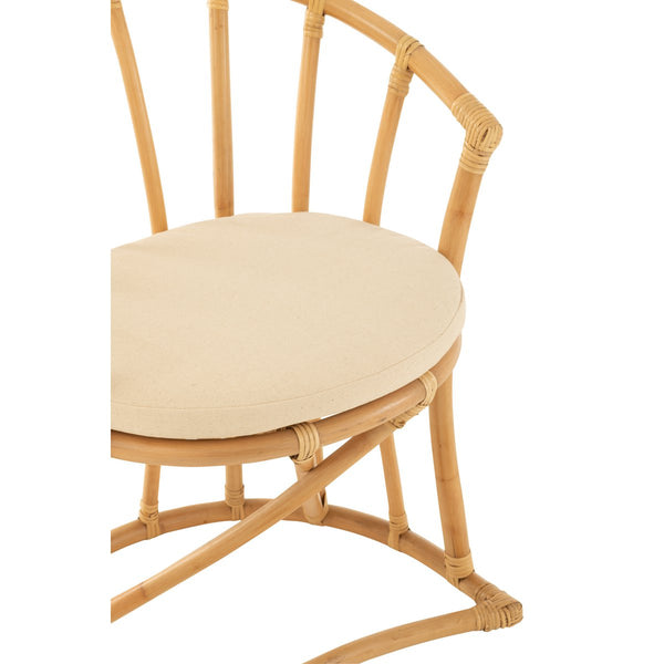 J-Line rotan stoel met kussen – natuurlijk bruin – 60x61x70 cm