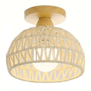 Boho Halfbovenliggende Plafondlamp – Moderne Woondecoratie