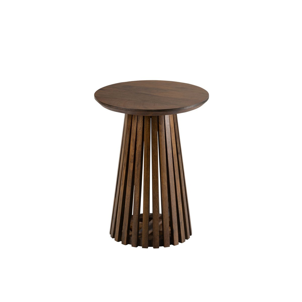 J-Line Bijzettafel Vincent Small – Bruin Mangohout met Verticale Lamellen