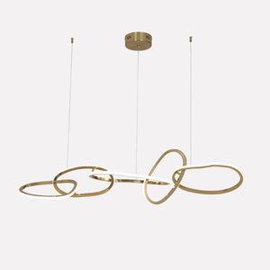 Moderne Gouden LED Hanglamp – Ovale Design Plafondlamp voor Woonkamer & Eettafel