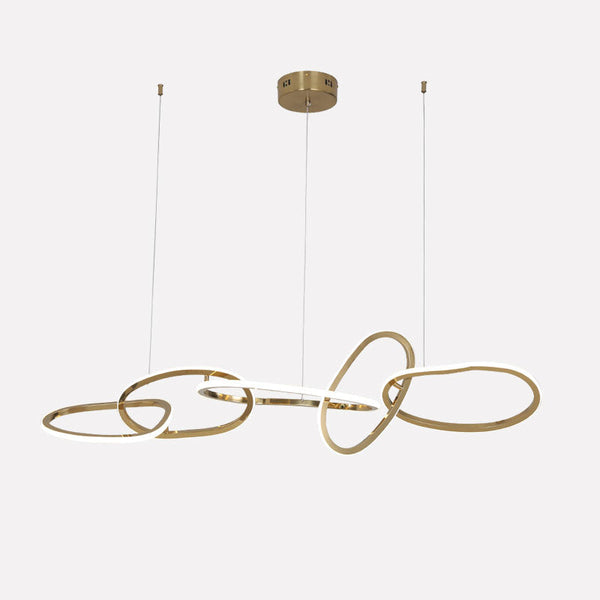 Moderne Gouden LED Hanglamp – Ovale Design Plafondlamp voor Woonkamer & Eettafel