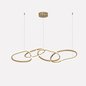 Moderne Gouden LED Hanglamp – Ovale Design Plafondlamp voor Woonkamer & Eettafel