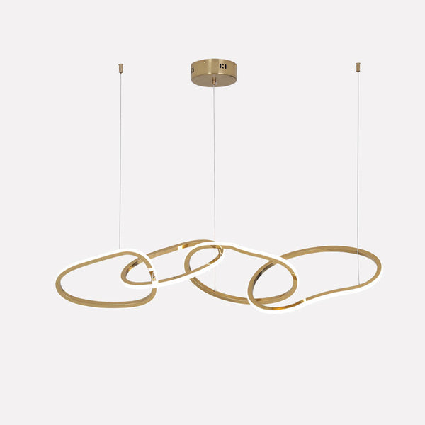 Moderne Gouden LED Hanglamp – Ovale Design Plafondlamp voor Woonkamer & Eettafel