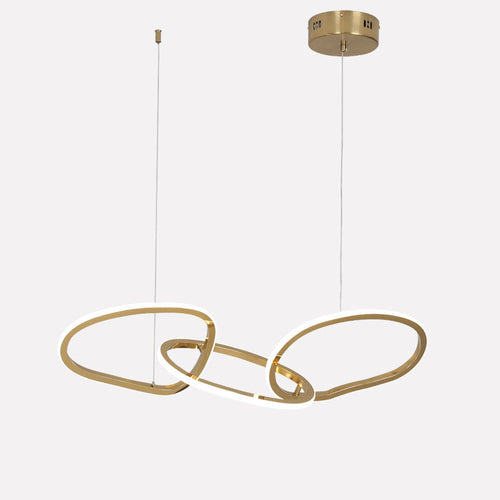 Moderne Gouden LED Hanglamp – Ovale Design Plafondlamp voor Woonkamer & Eettafel