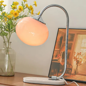 Elegante Glazen Tafellamp met Warm Licht – Modern Rond Design voor Woonkamer & Slaapkamer