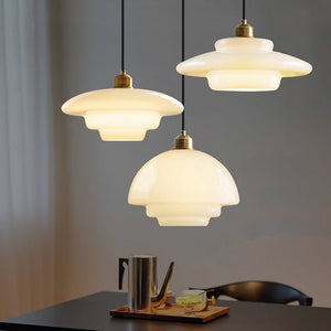Minimalistische Hanglamp Wit Glas – Retro Elegante Plafondlamp voor Woonkamer & Eetkamer