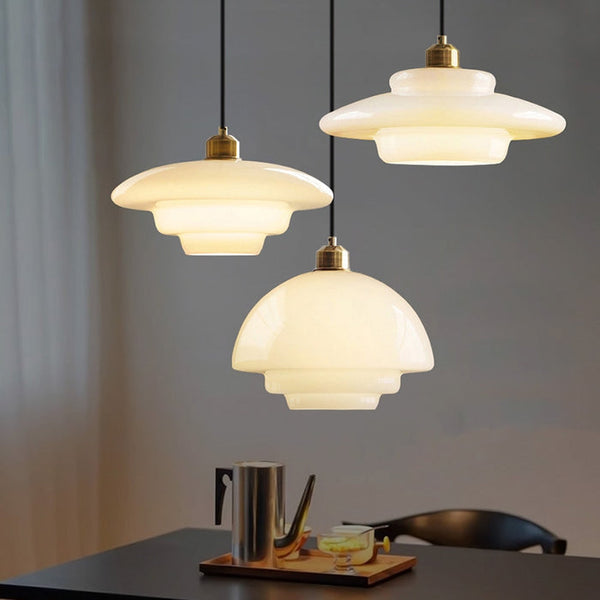 Minimalistische Hanglamp Wit Glas – Retro Elegante Plafondlamp voor Woonkamer & Eetkamer