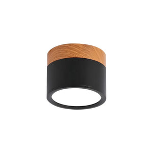 Moderne zwarte plafondlamp met houtaccent – LED design verlichting