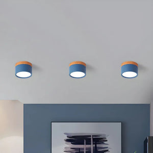 Moderne zwarte plafondlamp met houtaccent – LED design verlichting