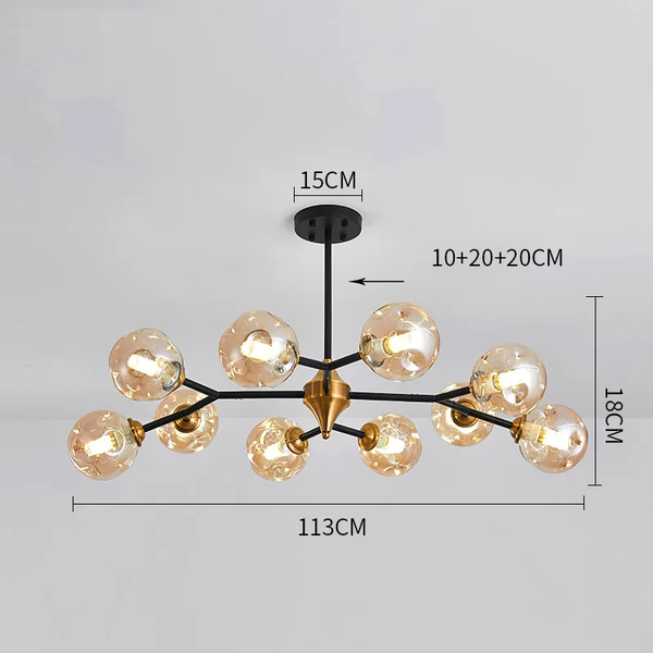 Moderne Hanglamp met Zwevende Glazen Bollen – Elegante LED-Kroonluchter voor Woonruimtes
