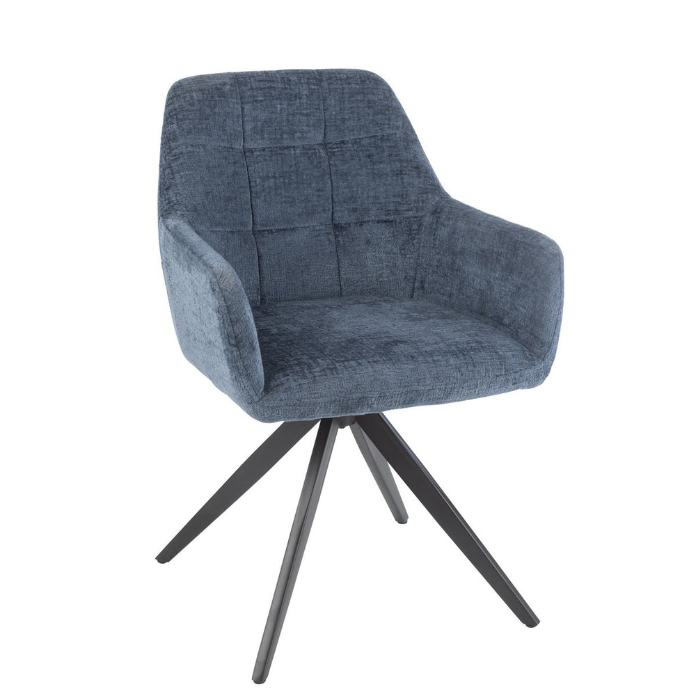 J-Line Stoel Louna Blauw – Ijzer & Acryl – Modern Comfort met Armleuningen