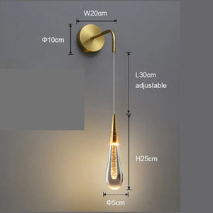 Moderne Kristal Raindrop Wandlamp – Elegante LED Glazen Lamp