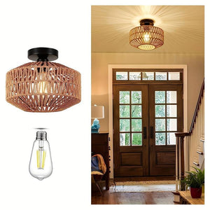 Boho Plafondlamp – Hanger van Natuurlijke Vezels voor een Warme & Gezellige Sfeer