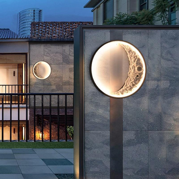Elif Moderne Maansvormige Buitenwandlamp – IP65 Waterdicht LED Armatuur voor Tuin & Terras
