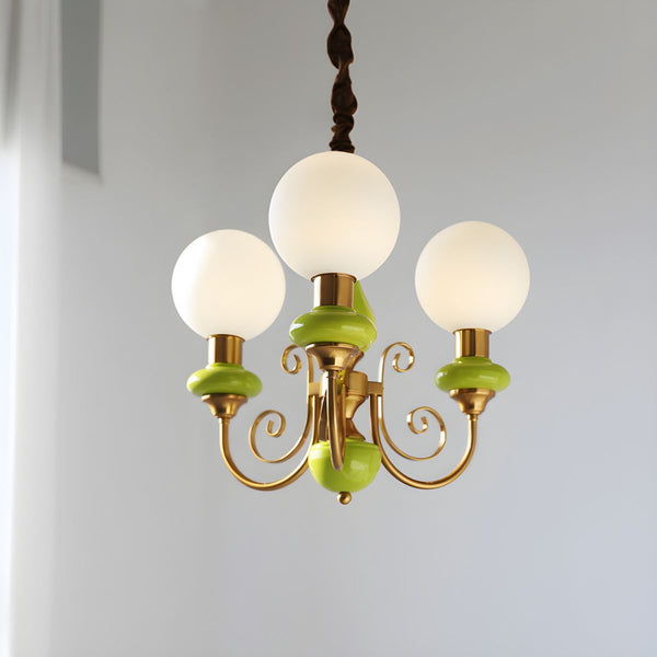 Moderne artistieke kroonluchter hanglamp – Elegante groene glazen design