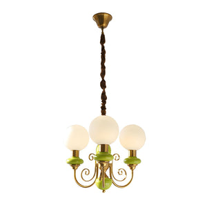 Moderne artistieke kroonluchter hanglamp – Elegante groene glazen design