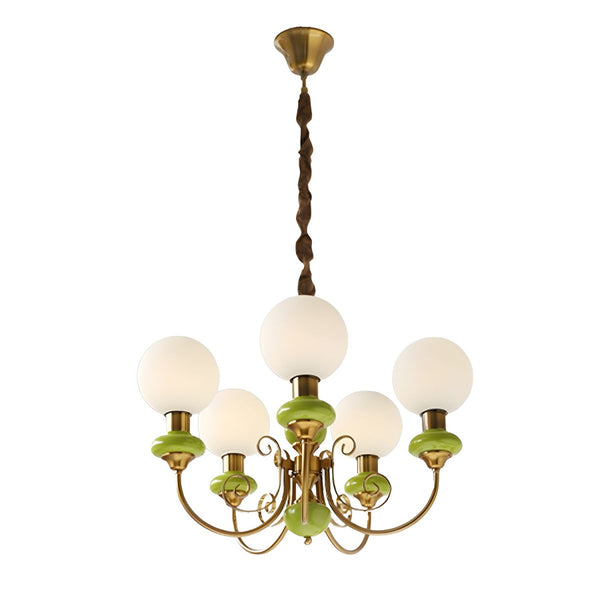 Moderne artistieke kroonluchter hanglamp – Elegante groene glazen design