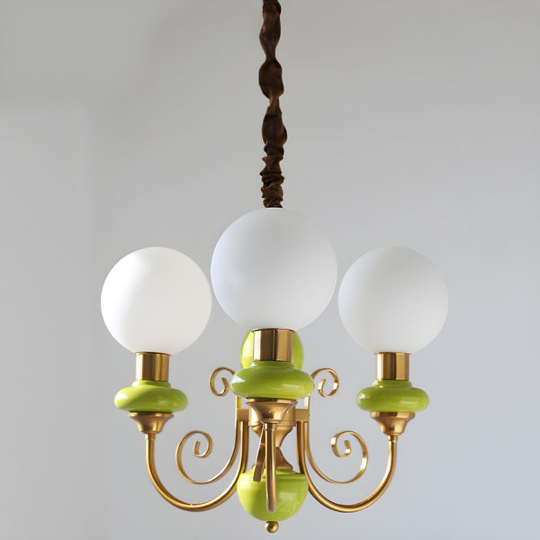 Moderne artistieke kroonluchter hanglamp – Elegante groene glazen design